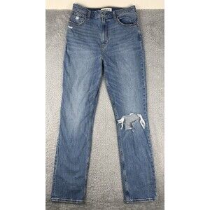 Abercrombie Fitch 90s Slim Straight Ultra High Rise Distressed Jeans Size 28R